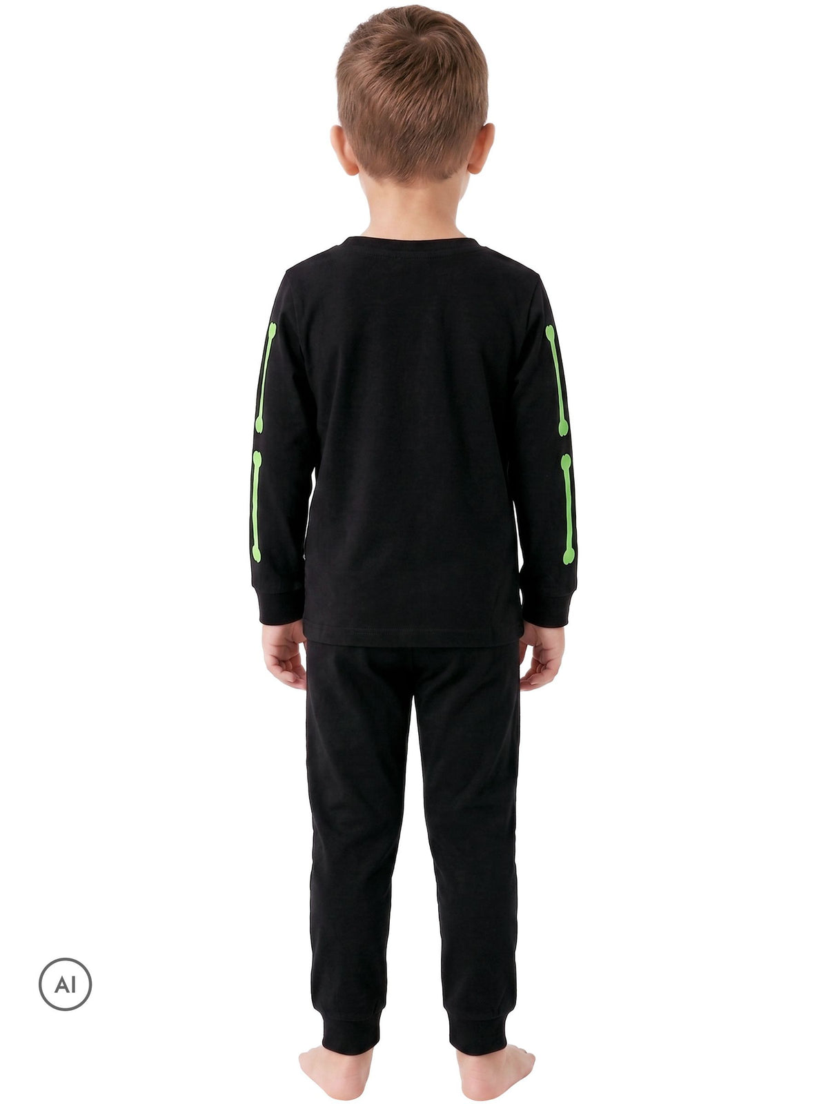 Harry Bear Black Glow In The Dark Pyjamas Skeleton - image 2