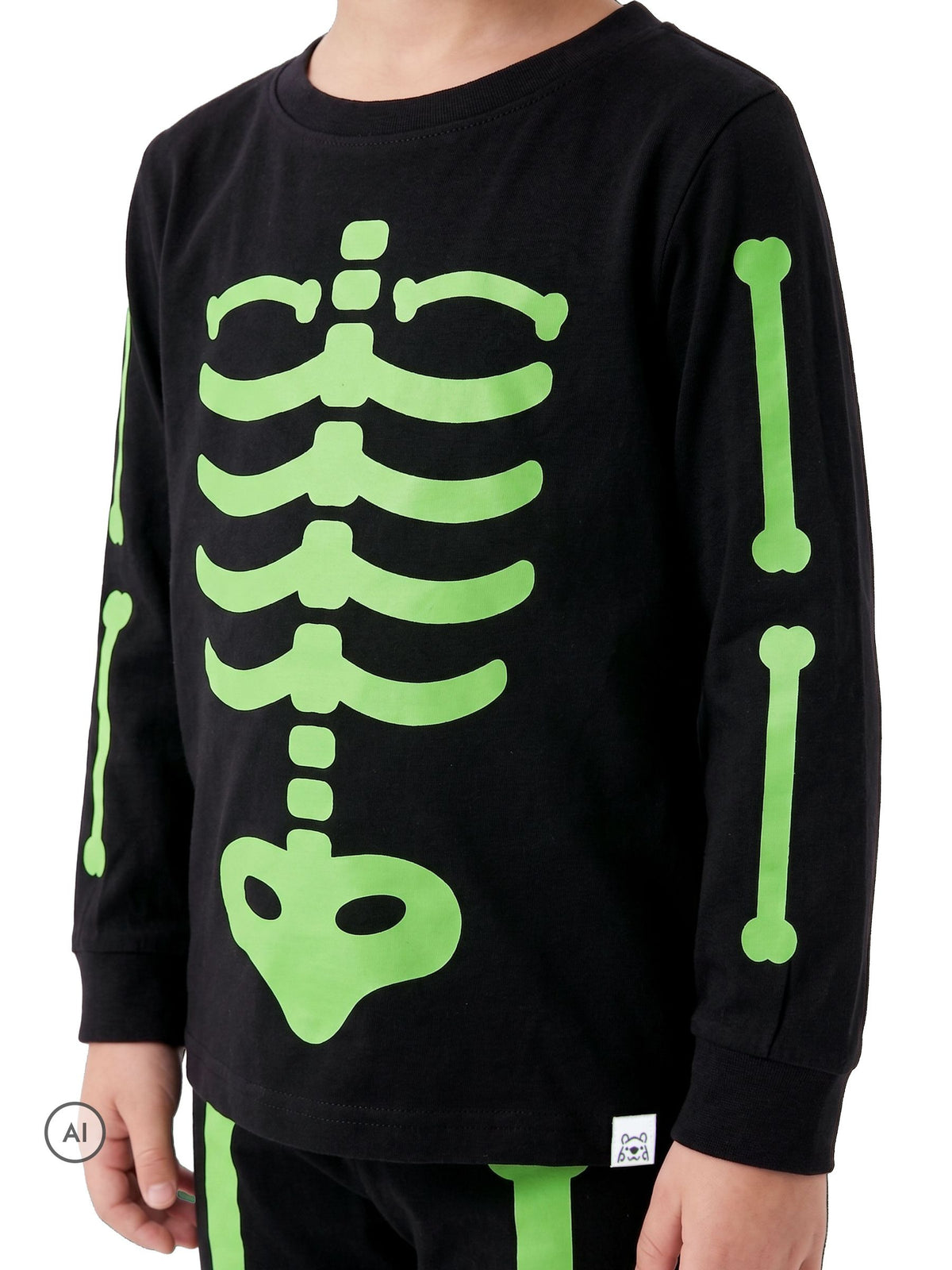 Harry Bear Black Glow In The Dark Pyjamas Skeleton - image 3