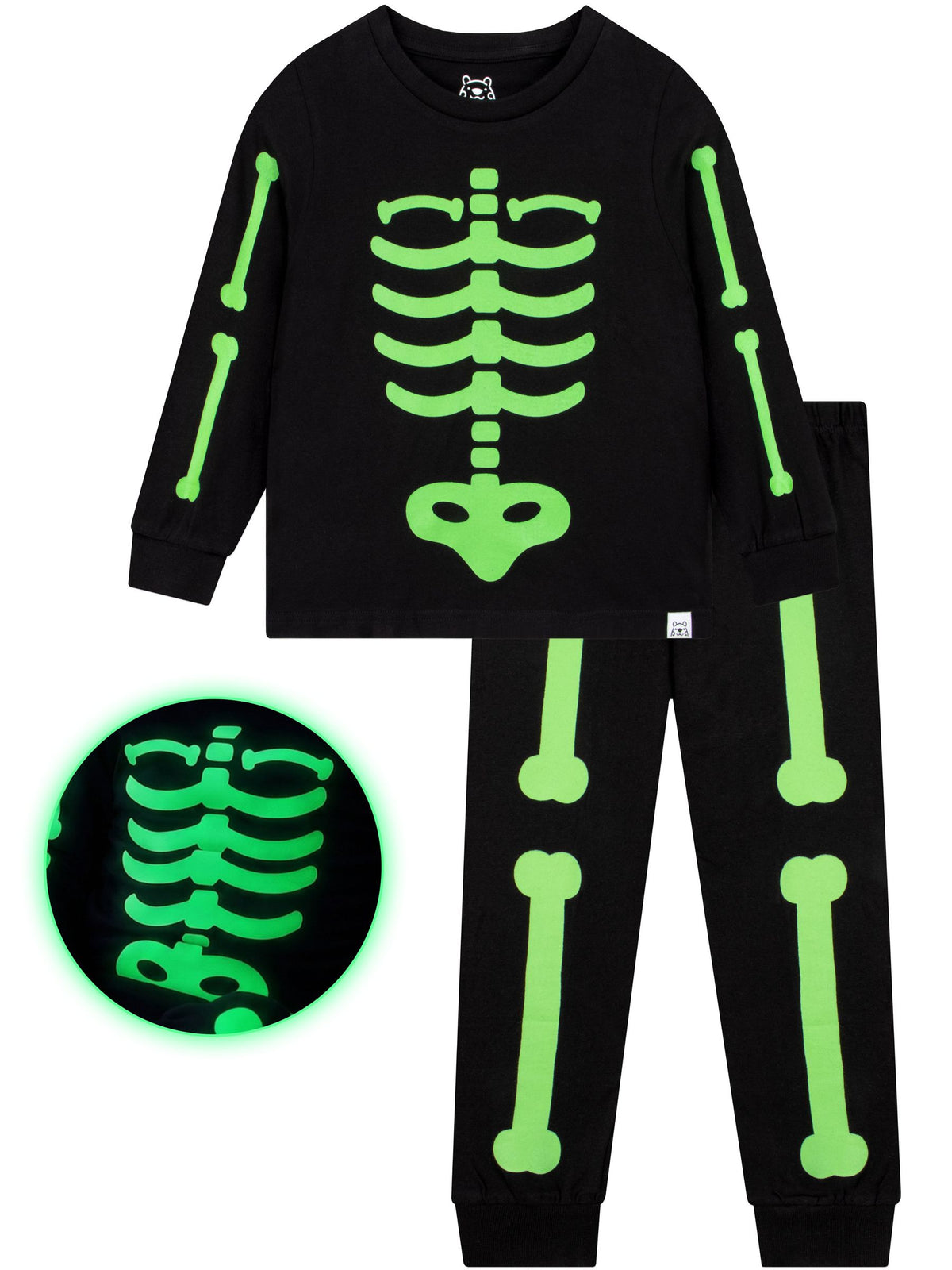 Harry Bear Black Glow In The Dark Pyjamas Skeleton - image 4