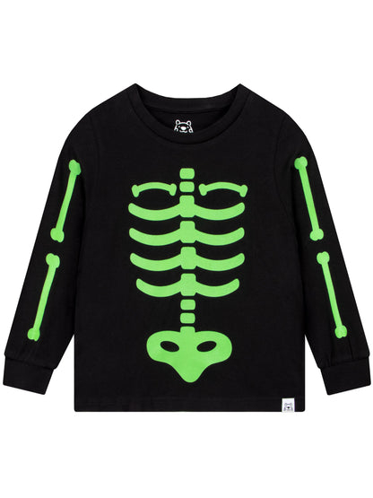 Harry Bear Black Glow In The Dark Pyjamas Skeleton - image 5