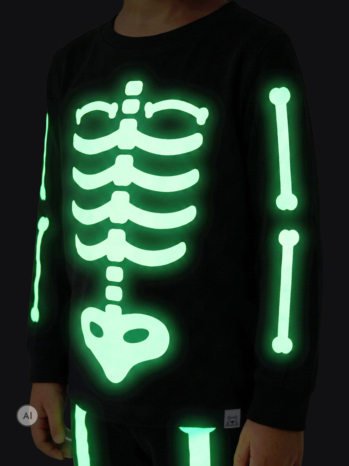 Harry Bear Black Glow In The Dark Pyjamas Skeleton - image 9
