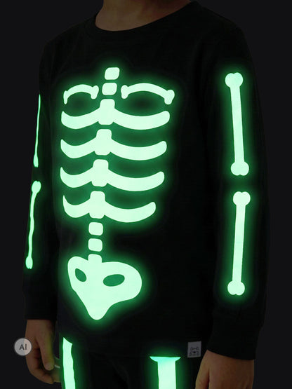 Harry Bear Black Glow In The Dark Pyjamas Skeleton - image 9