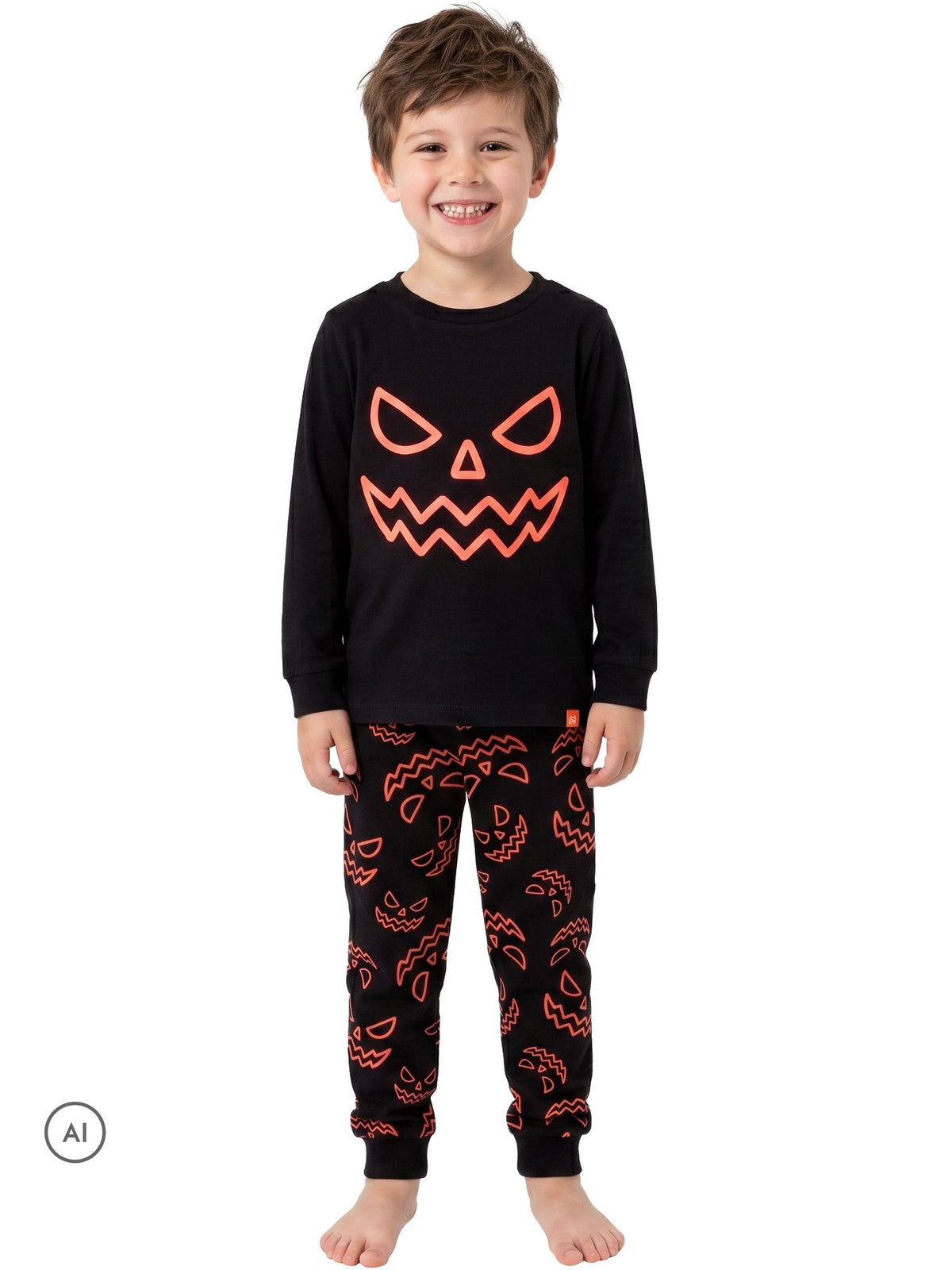Harry Bear Black Glow In The Dark Pyjamas Pumpkin - image 1