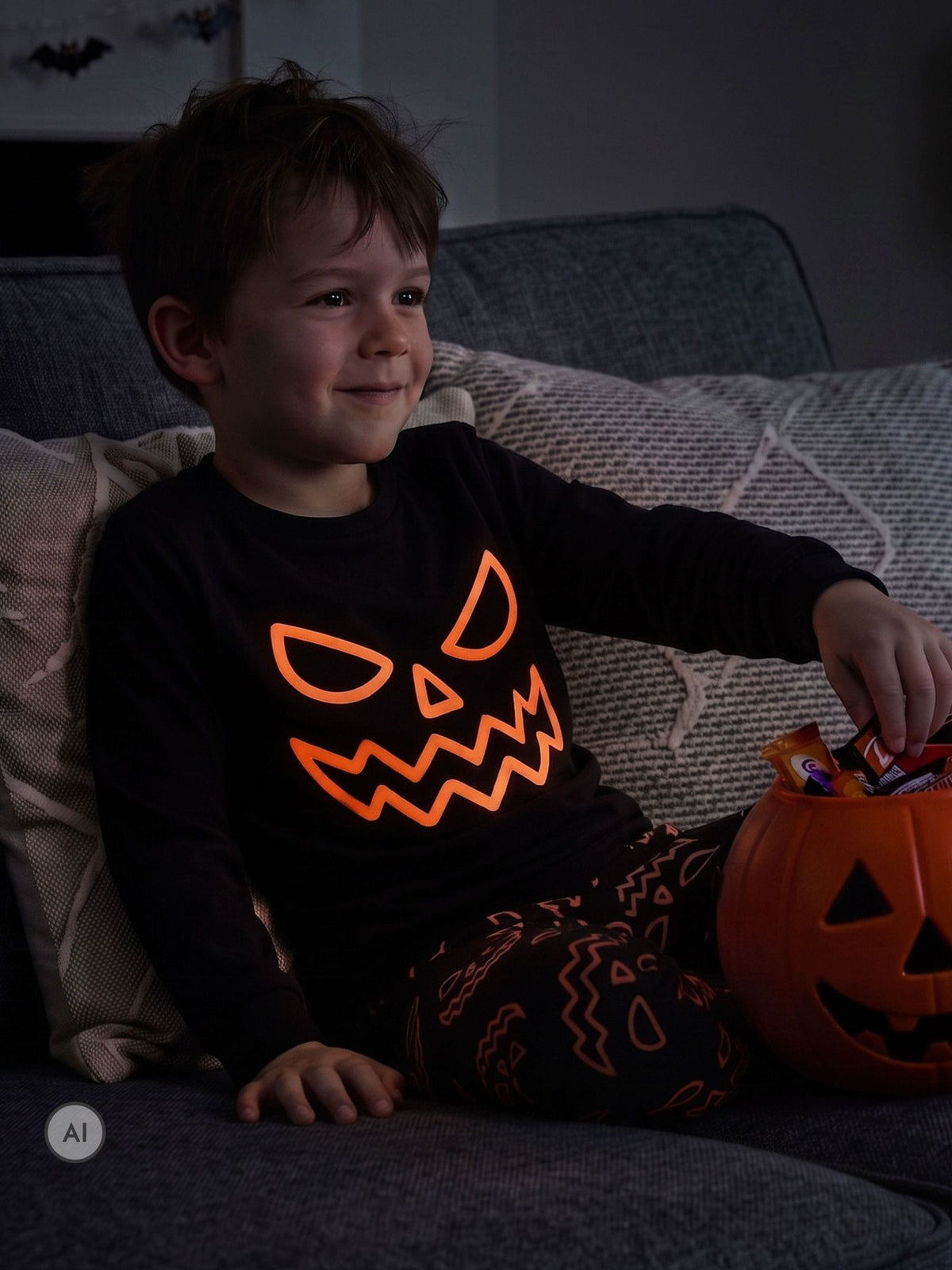Harry Bear Black Glow In The Dark Pyjamas Pumpkin - image 12