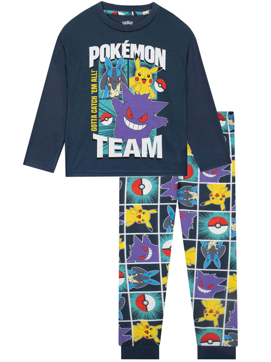 Character Blue Pokemon Long Sleeve Pikachu Pyjamas - image 1