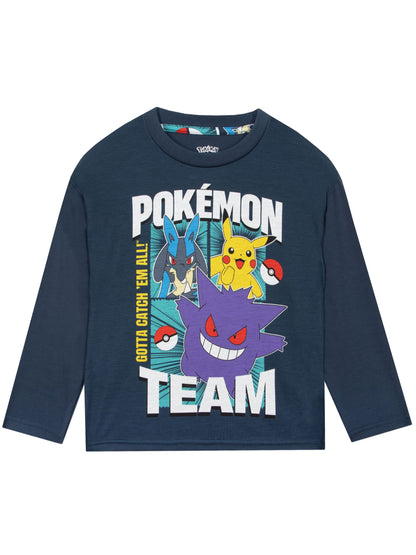 Character Blue Pokemon Long Sleeve Pikachu Pyjamas - image 2