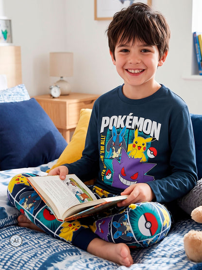 Character Blue Pokemon Long Sleeve Pikachu Pyjamas - image 8