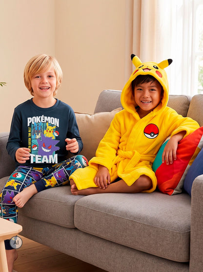 Character Blue Pokemon Long Sleeve Pikachu Pyjamas - image 9