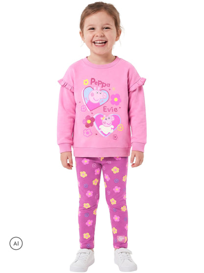 Character Pink Peppa Pig Top And Leggings Set - image 2