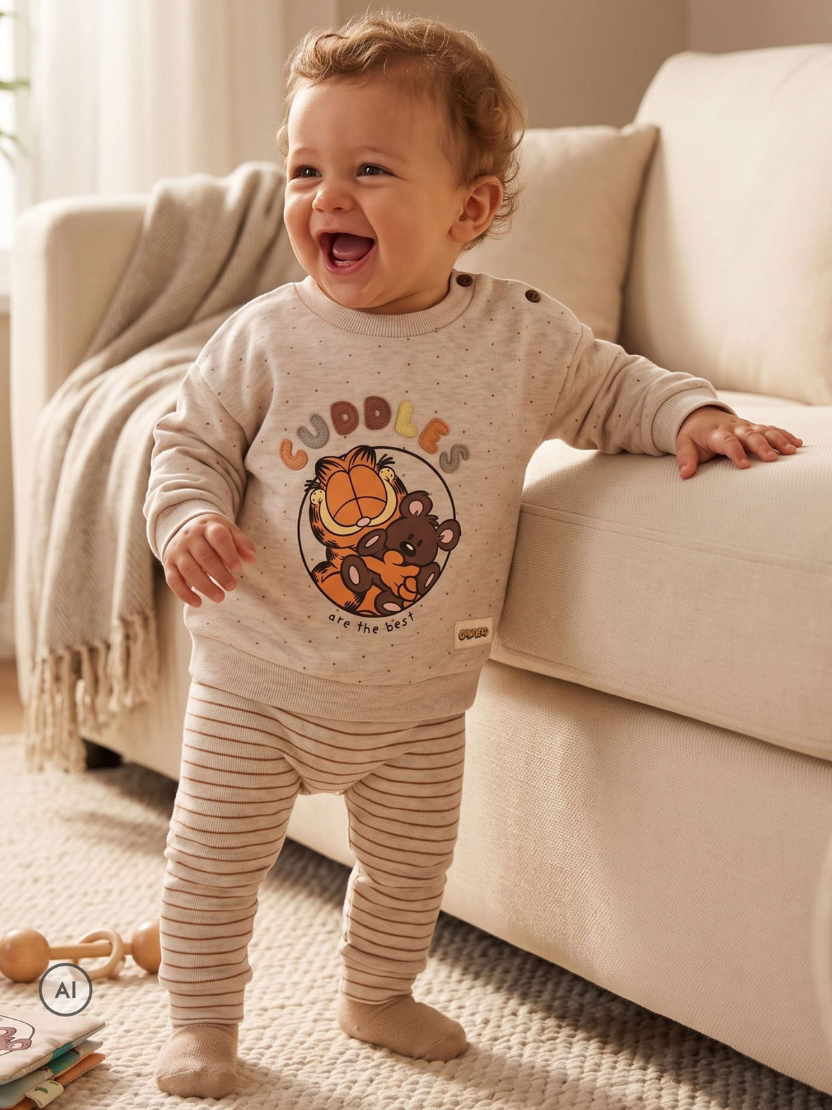 Character Brown Garfield Newborn Outfit Top & Leggings Set - image 11