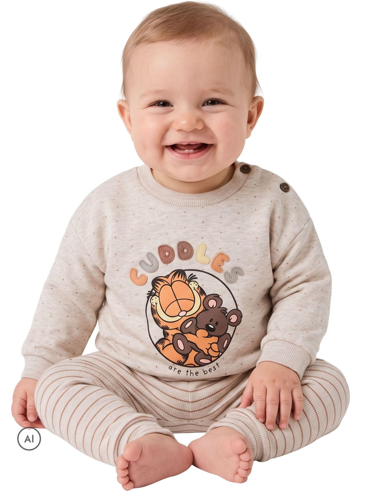 Character Brown Garfield Newborn Outfit Top & Leggings Set - image 6