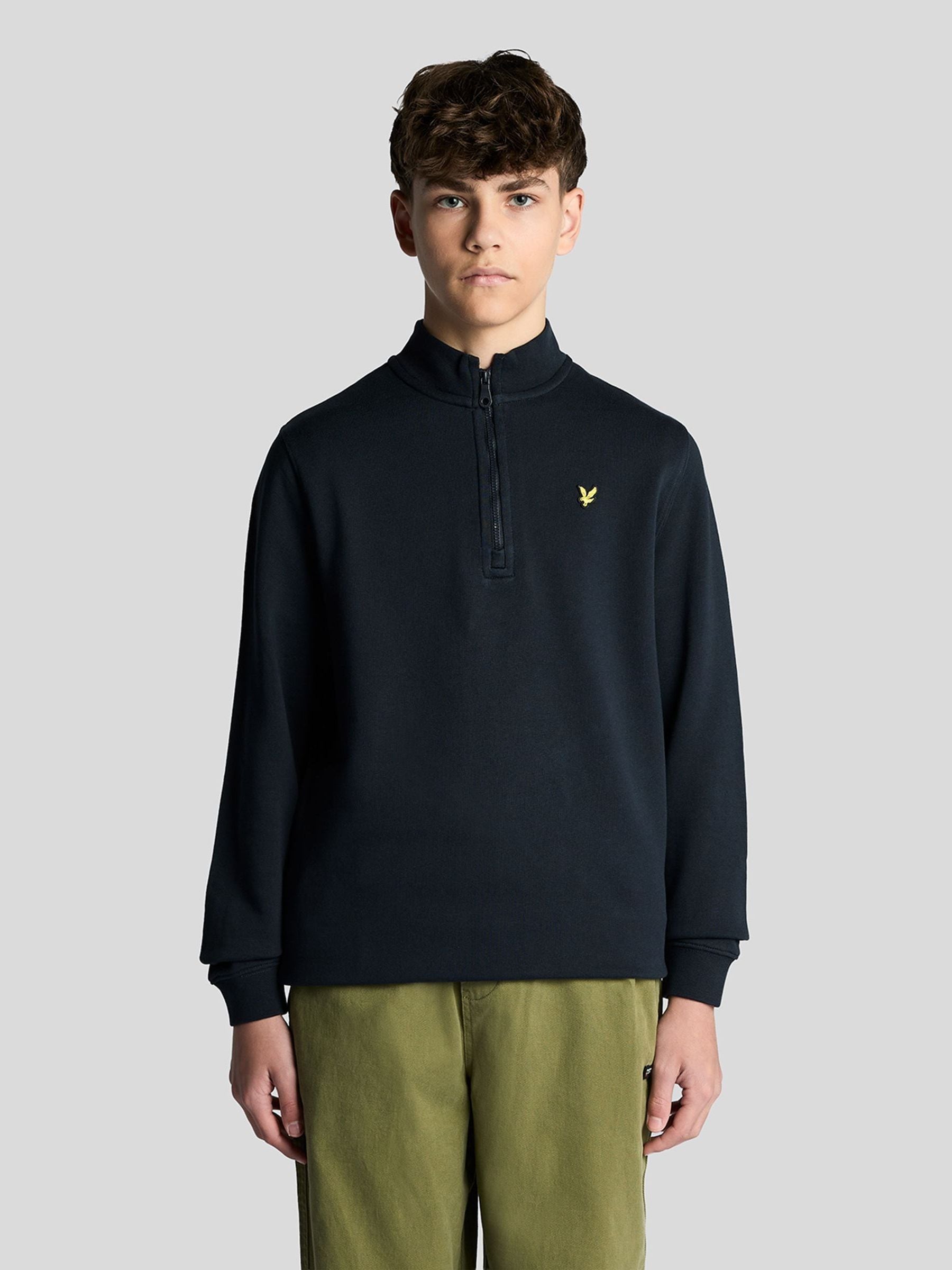 Dsiney Kidz - Lyle & Scott Navy Half Zip Cotton Boys Sweatshirt image 1