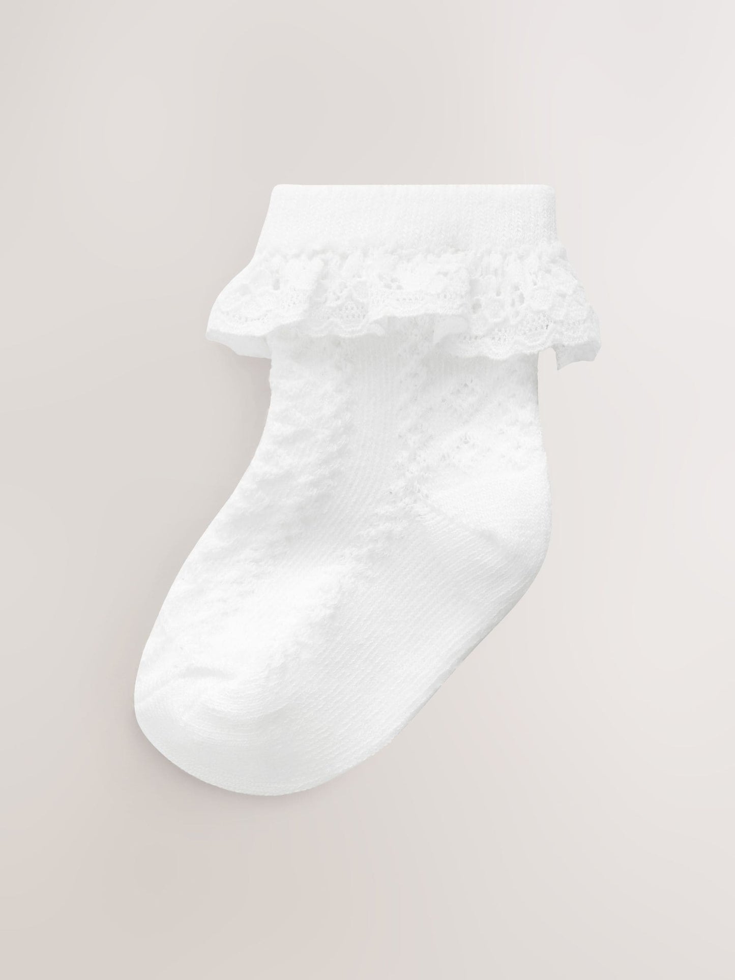 White Lace Baby Socks 7 Pack image 3