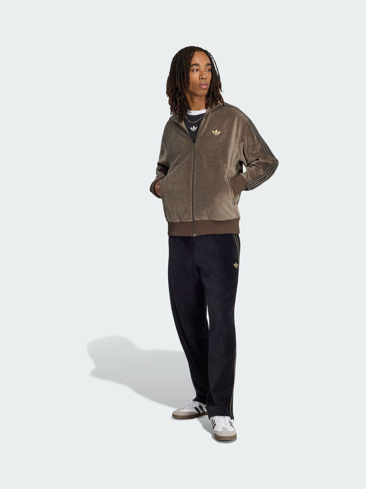 adidas Originals Brown Firebird Velour Track Jacket - image 3
