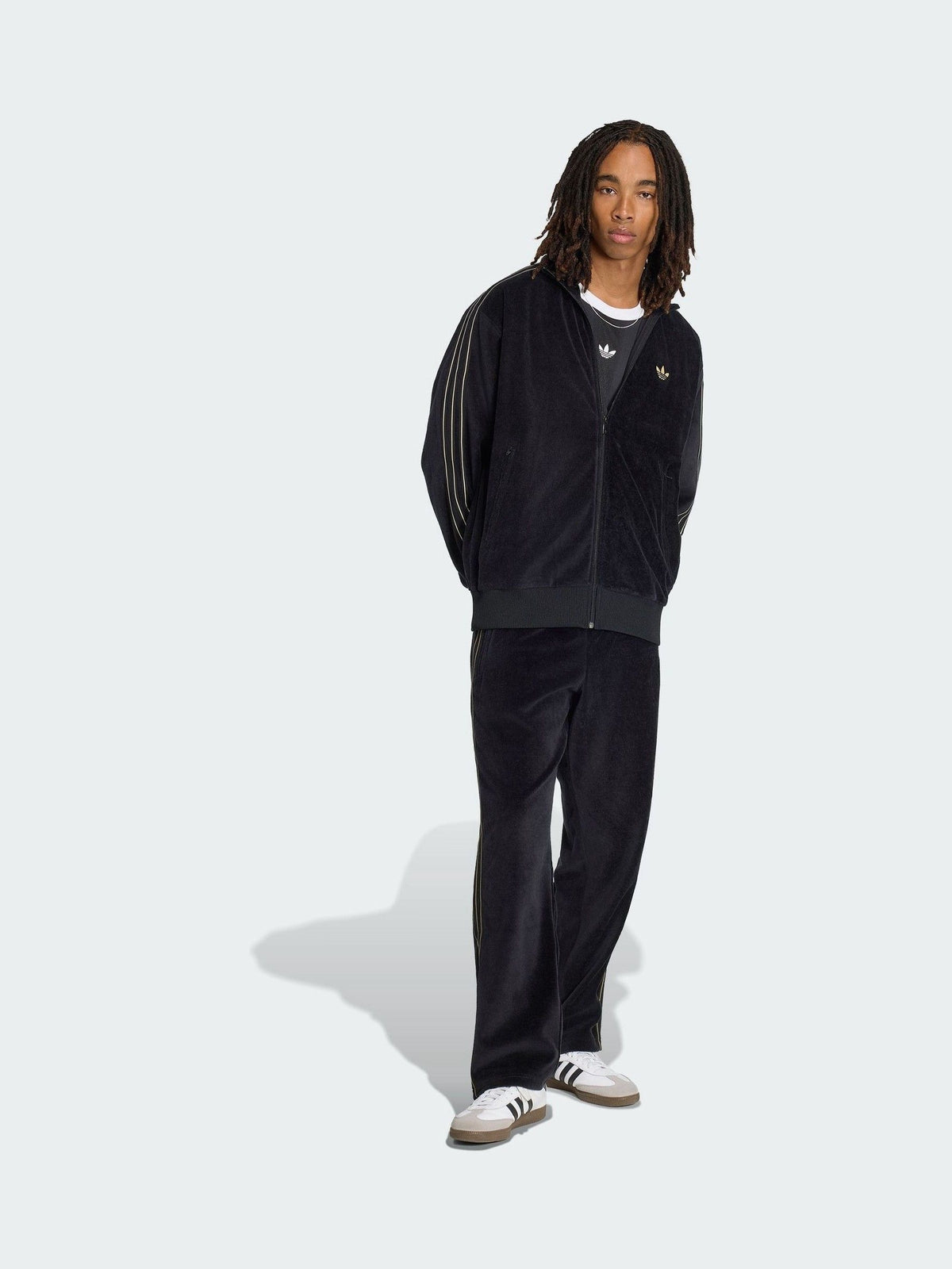 adidas Originals Black Firebird Velour Track Jacket - image 3