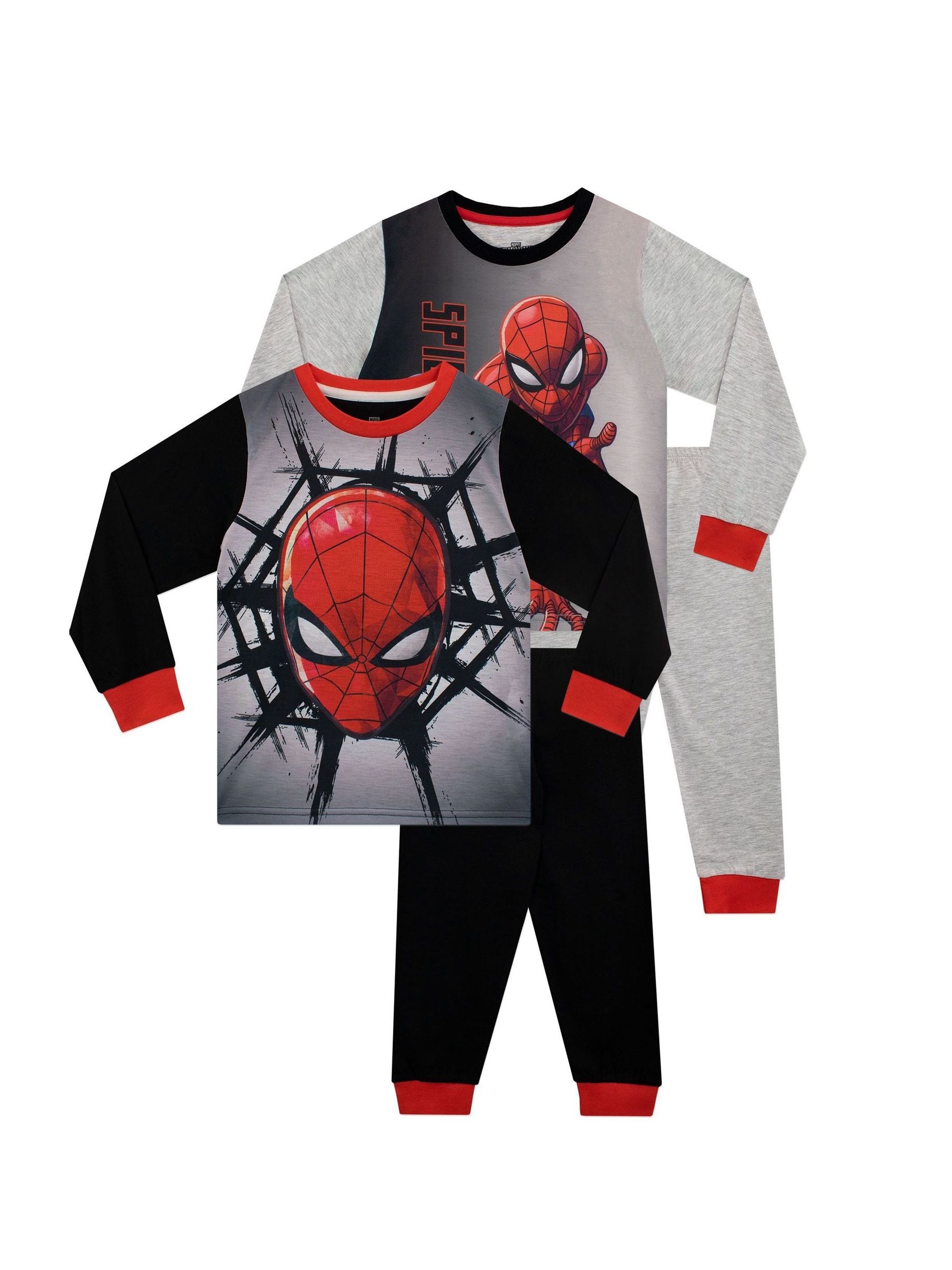 Dsiney Kidz - Character Grey Spiderman 100% Cotton Pyjamas 2 Pack image 1