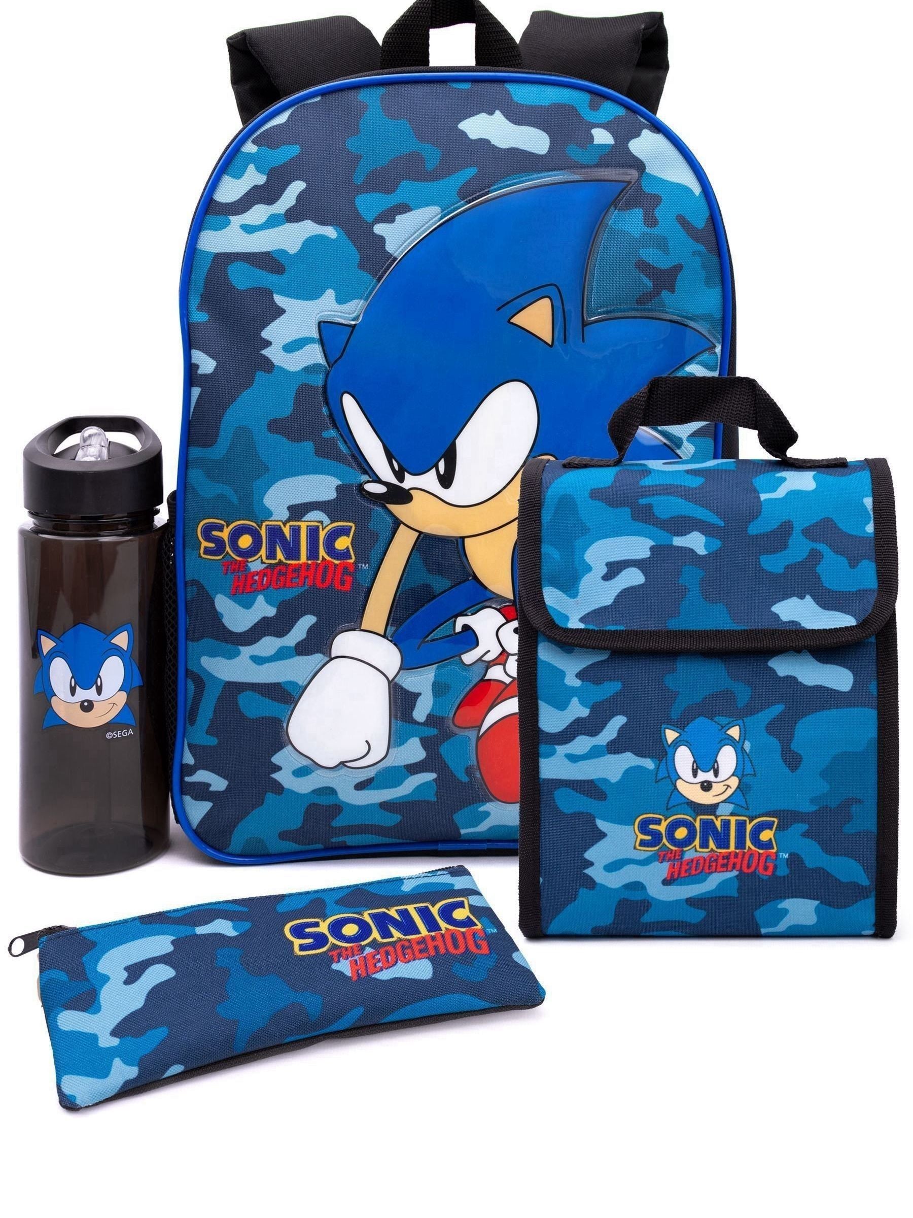 Vanilla Underground Blue Sonic Sonic the Hedgehog Boys Sonic Placement Print And Camo Print 4 Piece Back To School Set image 1