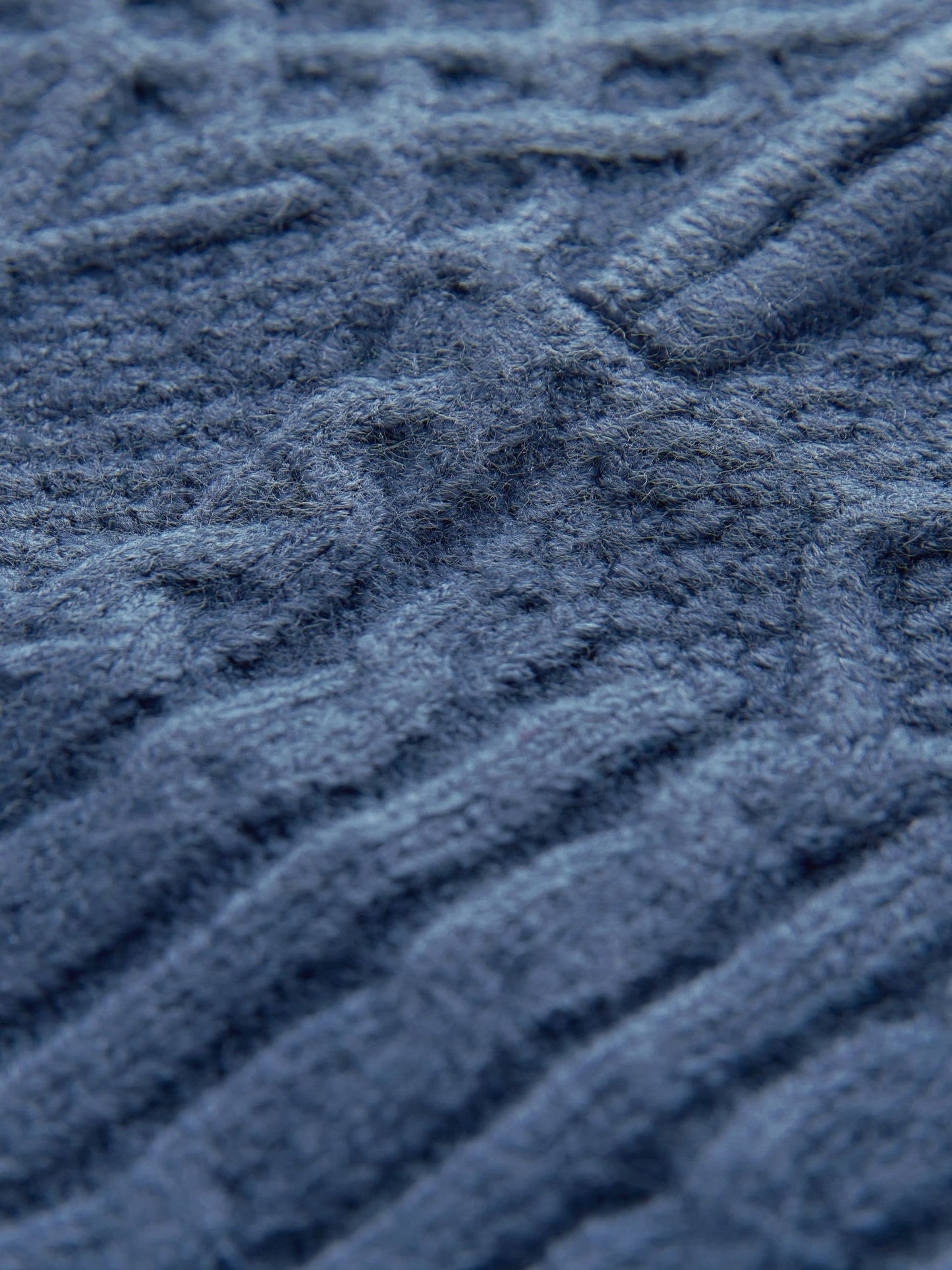 Navy Blue Cable Knit Zip Neck Jumper (3mths-7yrs)