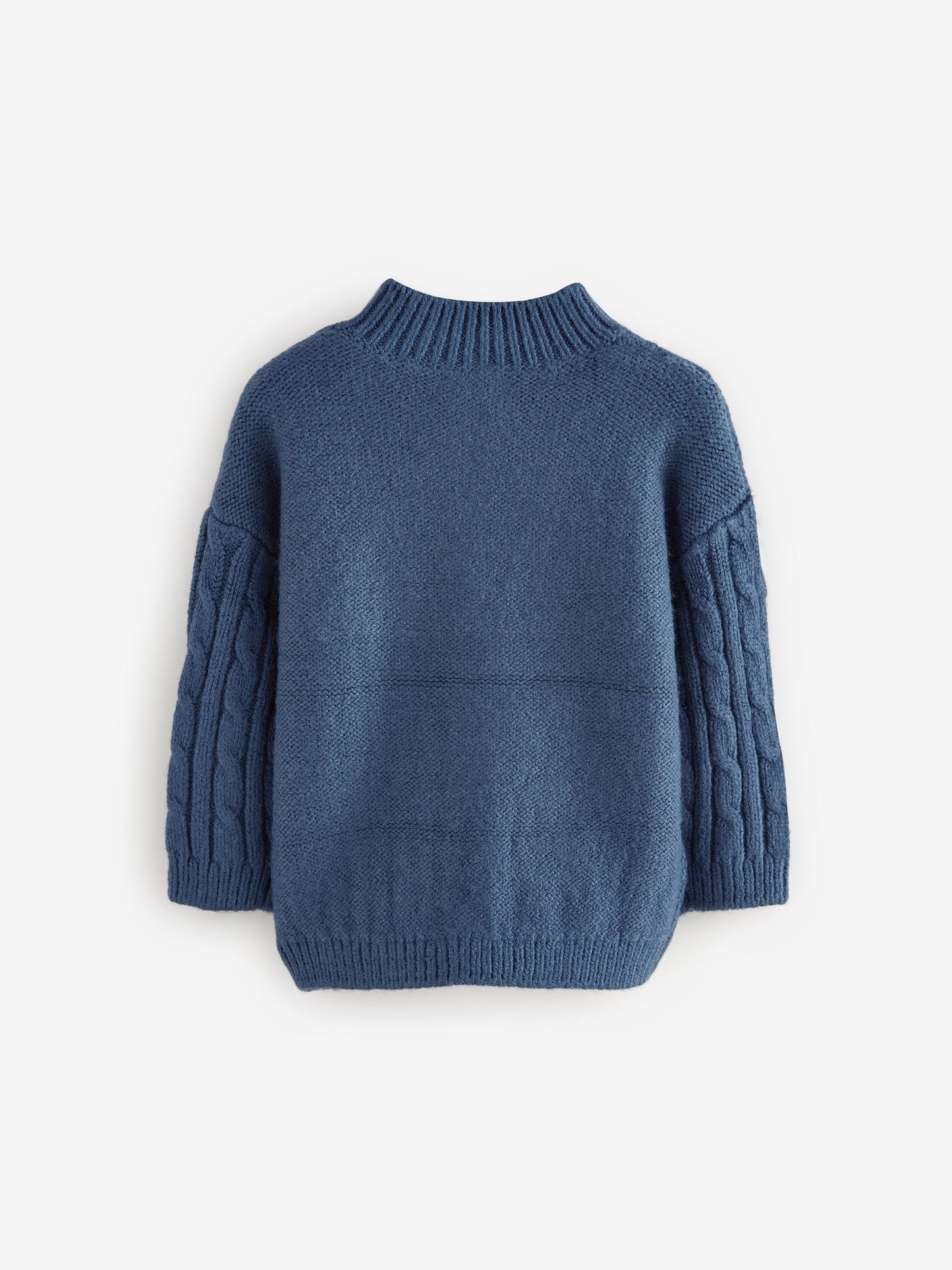 Navy Blue Cable Knit Zip Neck Jumper (3mths-7yrs)