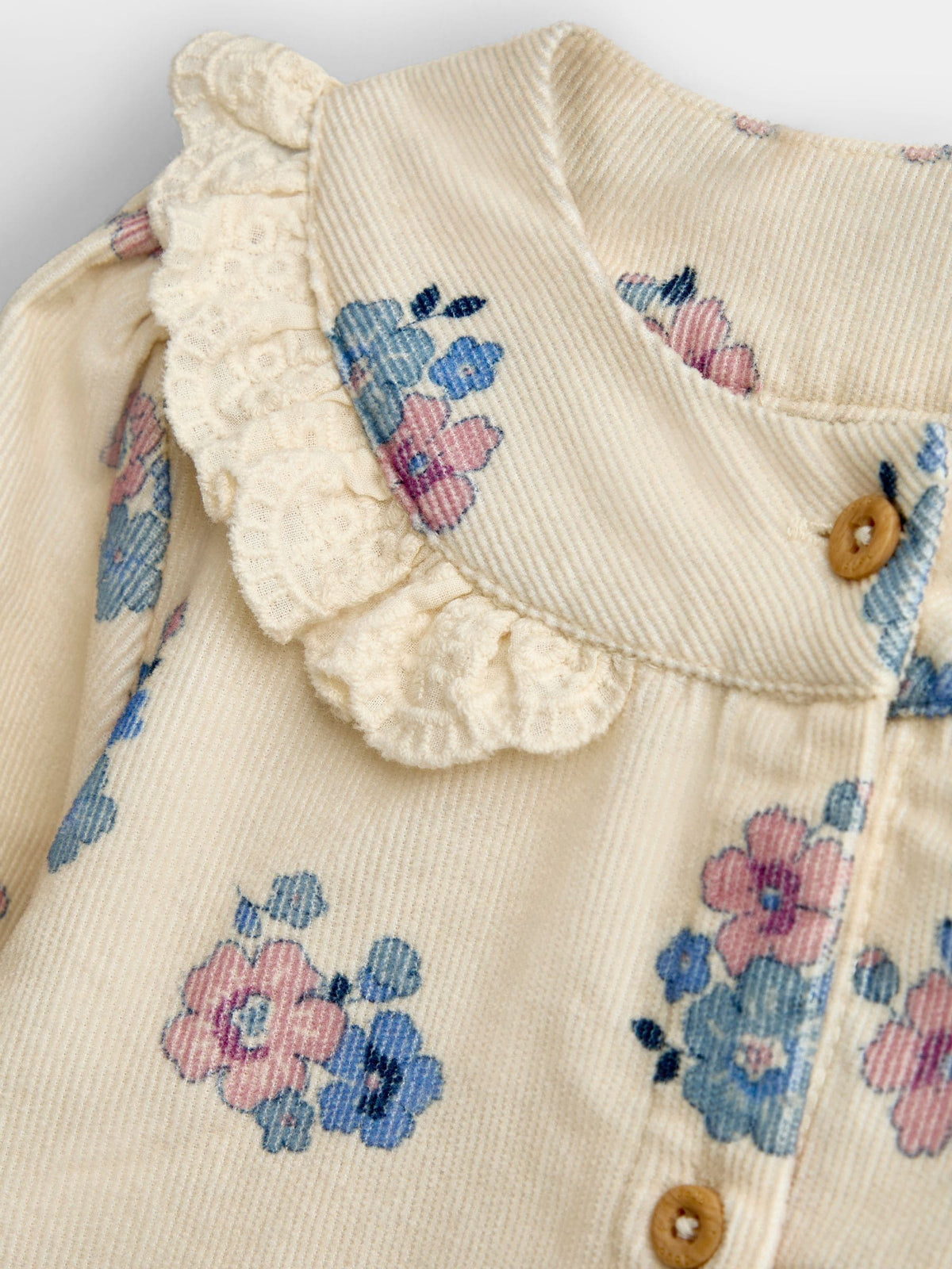 JoJo Maman Bébé Cream Floral Printed Cord Drop Waist Dress - image 3