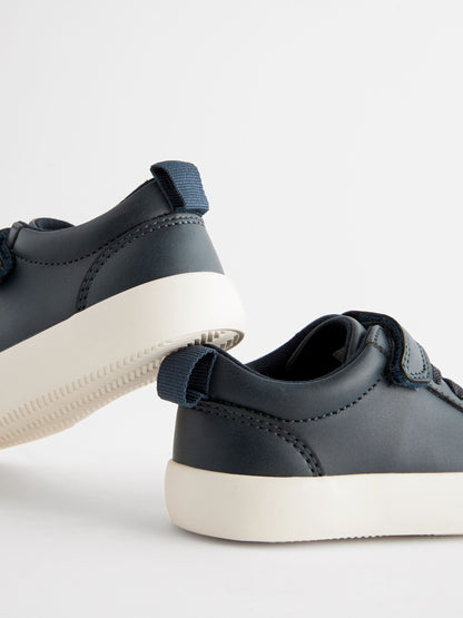 Navy Wide Fit (G) Touch Fastening Elastic Lace Trainers image 4