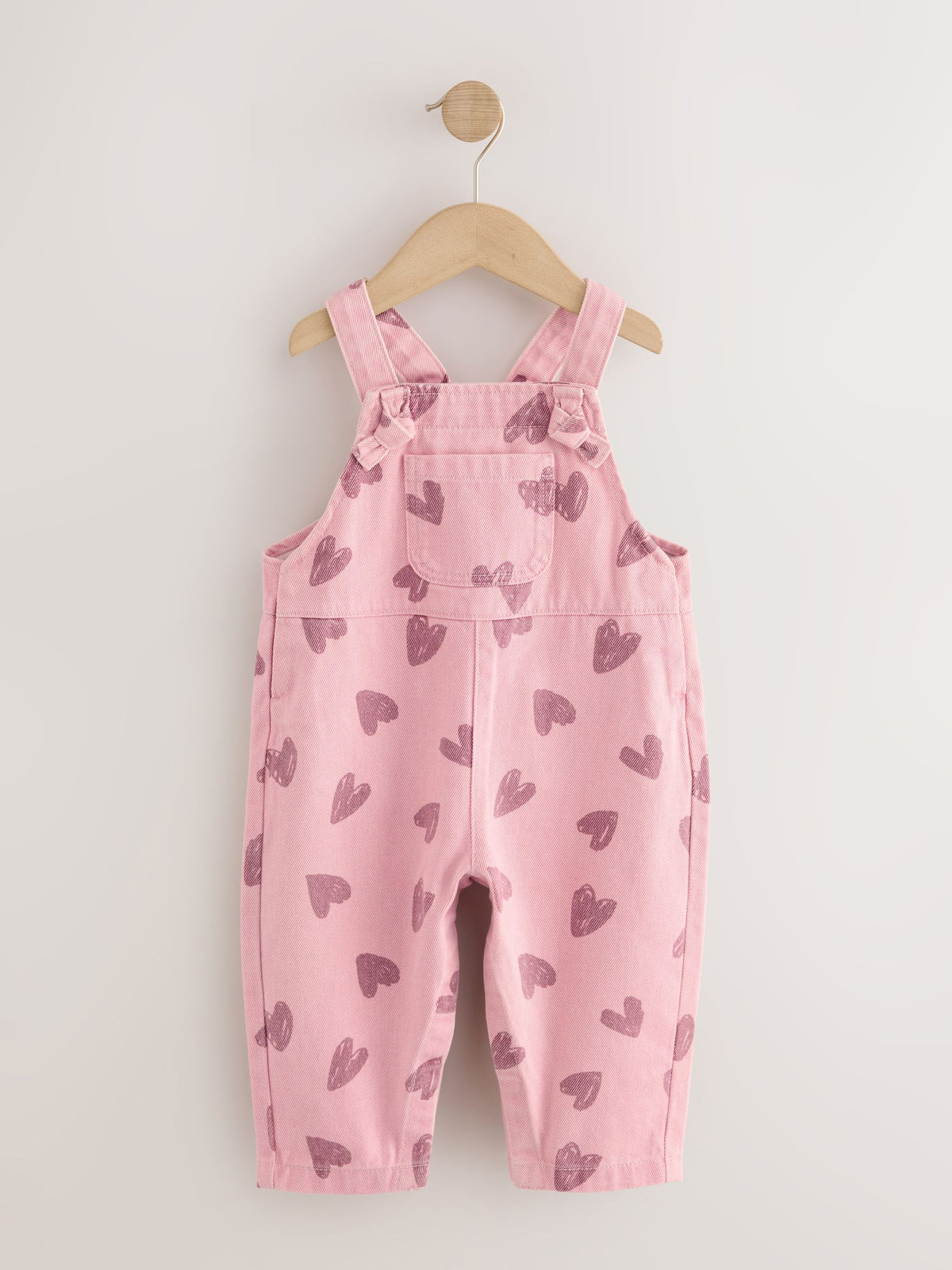 Pink Heart Print Denim Dungarees (3mths-7yrs) - image 5
