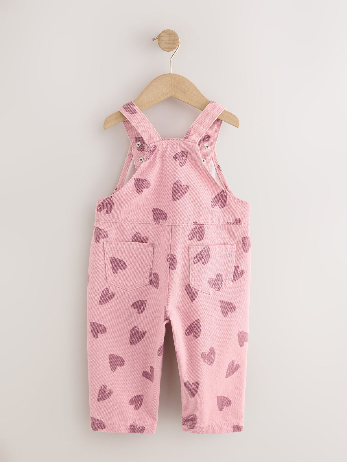 Pink Heart Print Denim Dungarees (3mths-7yrs) - image 6