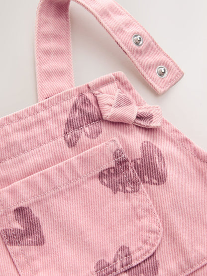 Pink Heart Print Denim Dungarees (3mths-7yrs) - image 8