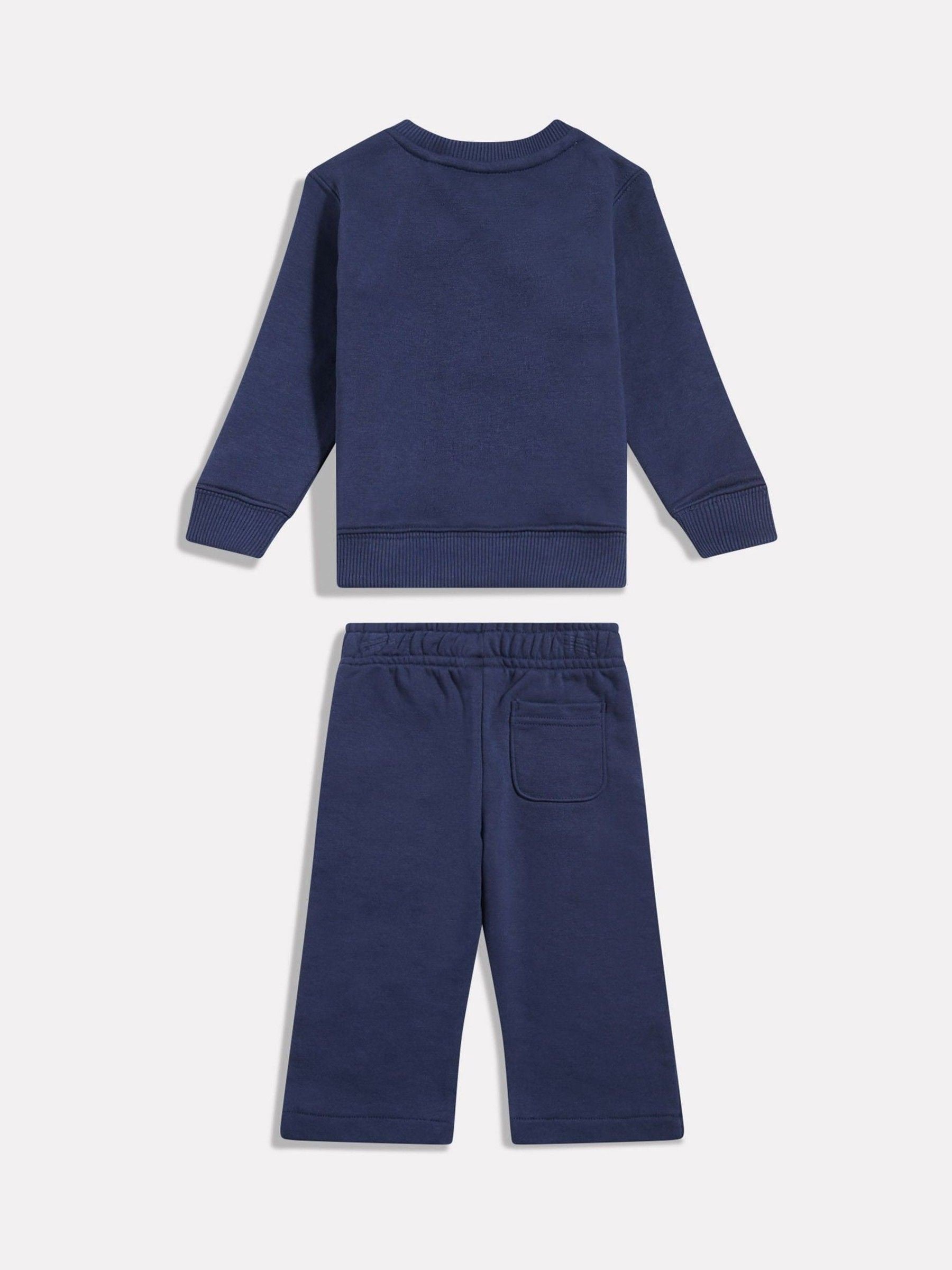 New Balance Blue Running French Terry Crew And Straight Joggers Set image 2