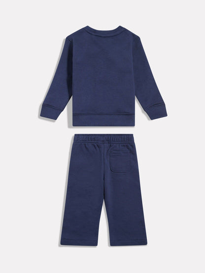 New Balance Blue Running French Terry Crew And Straight Joggers Set image 2