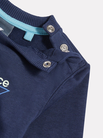 New Balance Blue Running French Terry Crew And Straight Joggers Set image 4