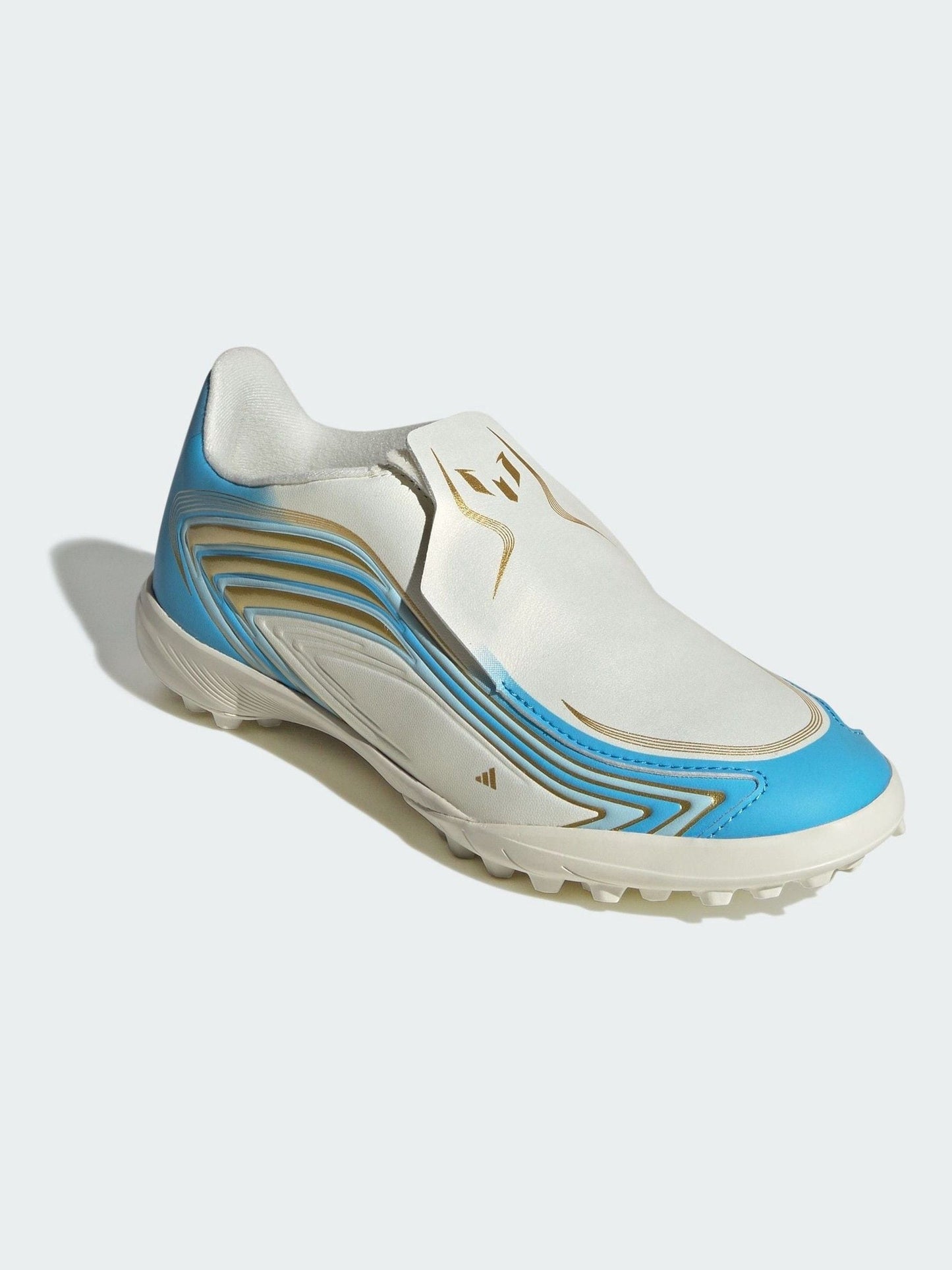 adidas Cream F50 Messi League Laceless Turf Football Boots image 1