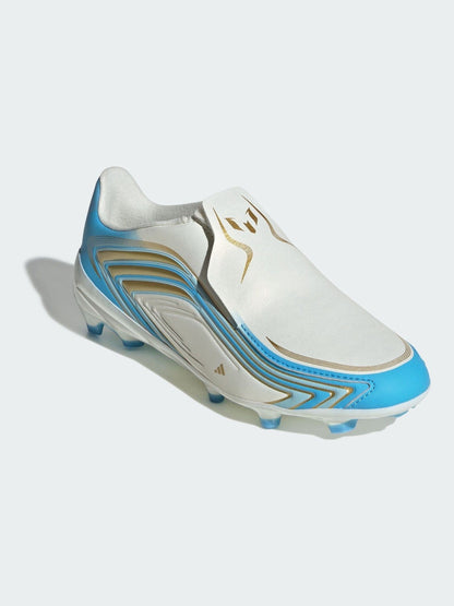 adidas Cream F50 Messi League Laceless Firm Ground Football Boots image 1