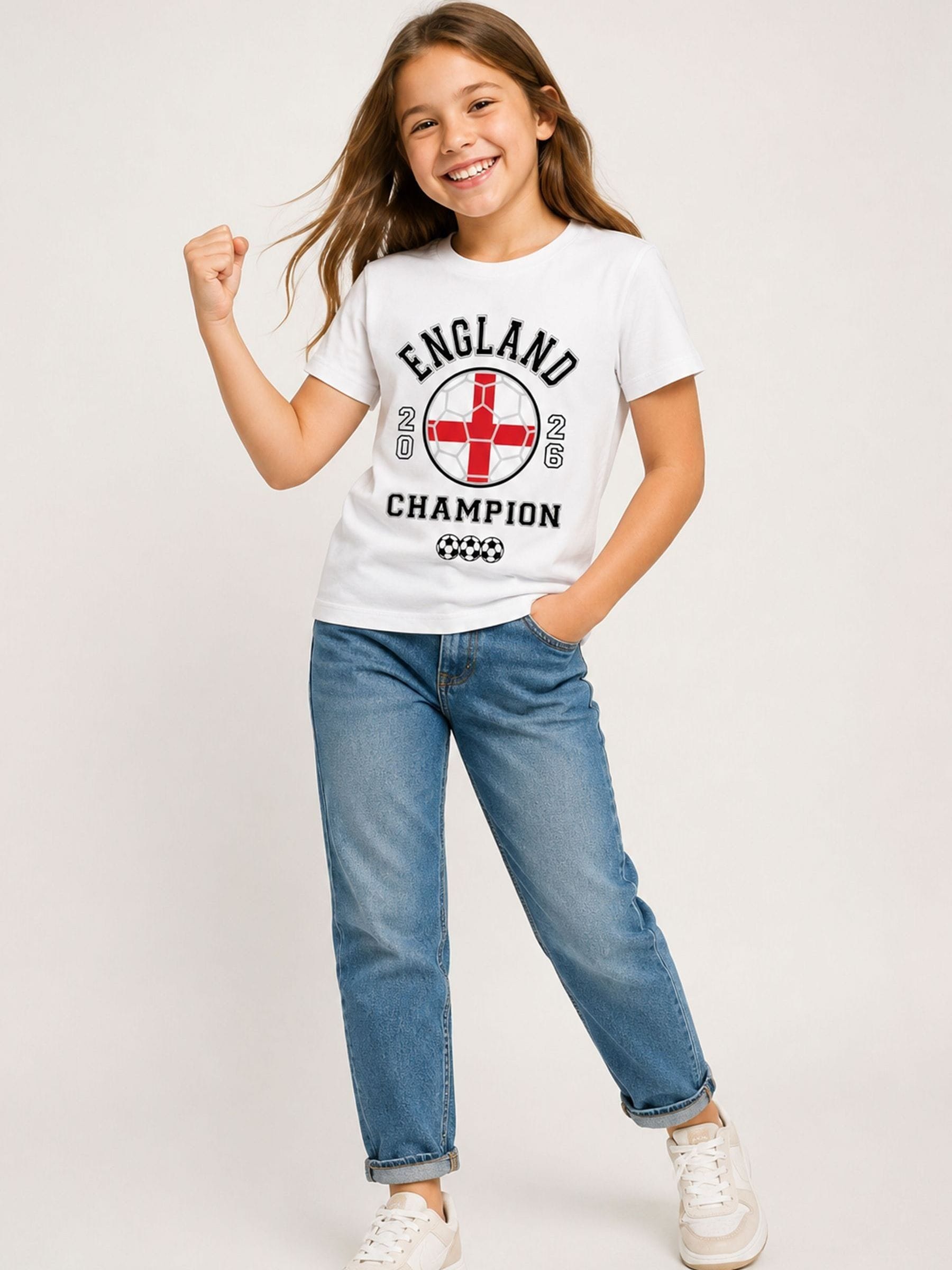 Dsiney Kidz - Brand Threads White England Football T-Shirt image 1