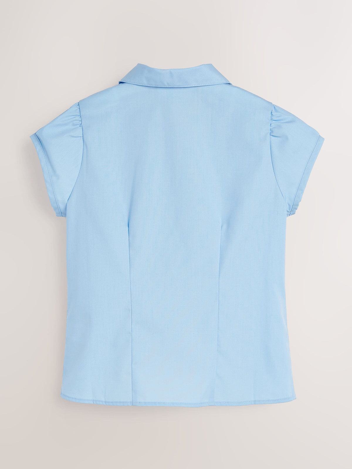 Dsiney Kidz - Blue Regular Fit Girls Puff Sleeve Lace Trim School Blouse (3-14yrs) image 7