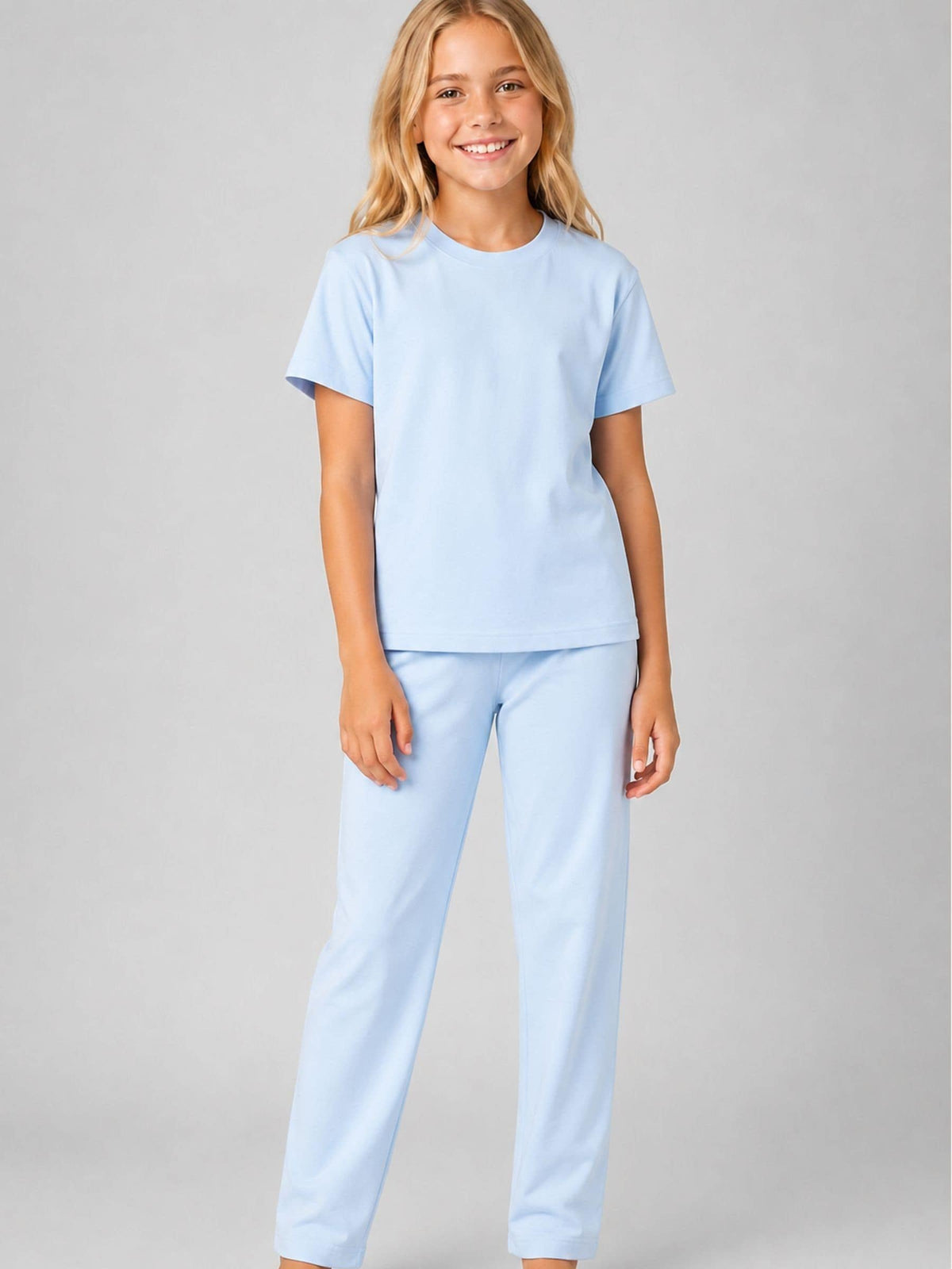 Brand Threads Blue Essentials Long Leg Pyjamas Set - image 1