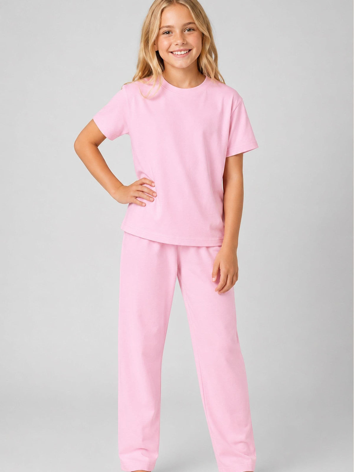 Brand Threads Pink Essentials Long Leg Pyjamas Set - image 1