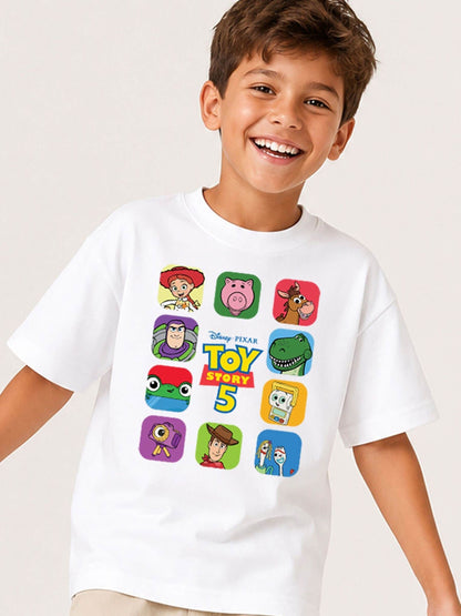 Dsiney Kidz - Brand Threads White Disney Toy Story 5 T-Shirt image 1
