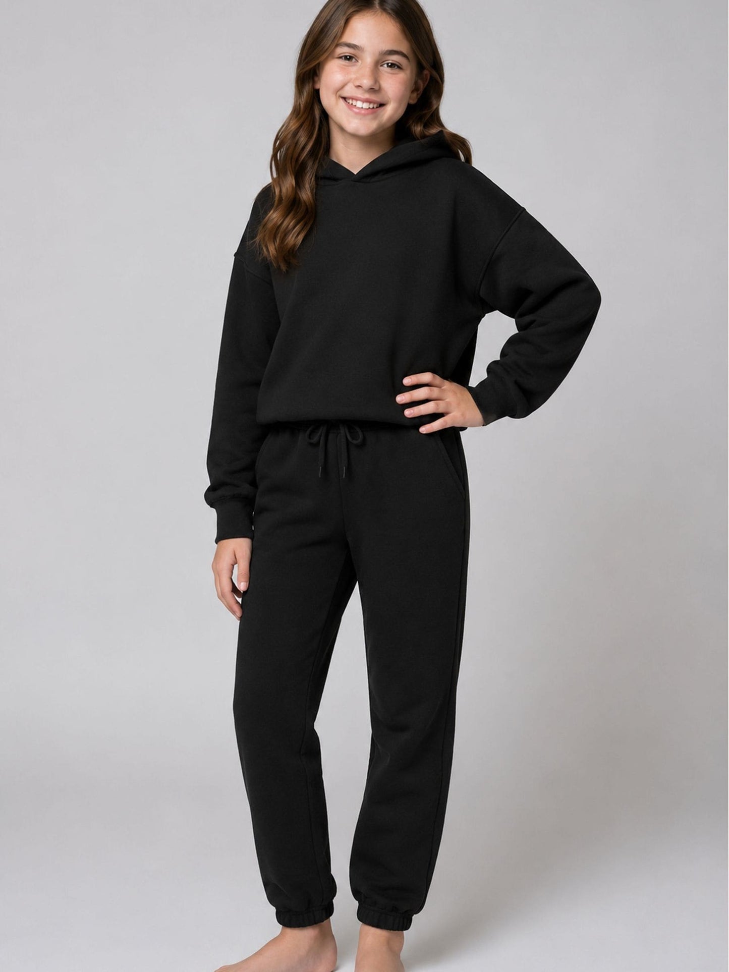 Dsiney Kidz - Brand Threads Black Essentials Hoodie Tracksuit image 1