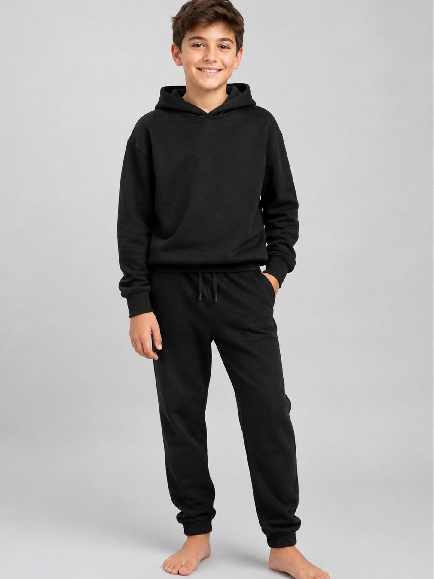 Dsiney Kidz - Brand Threads Black Essentials Hoodie Tracksuit image 2