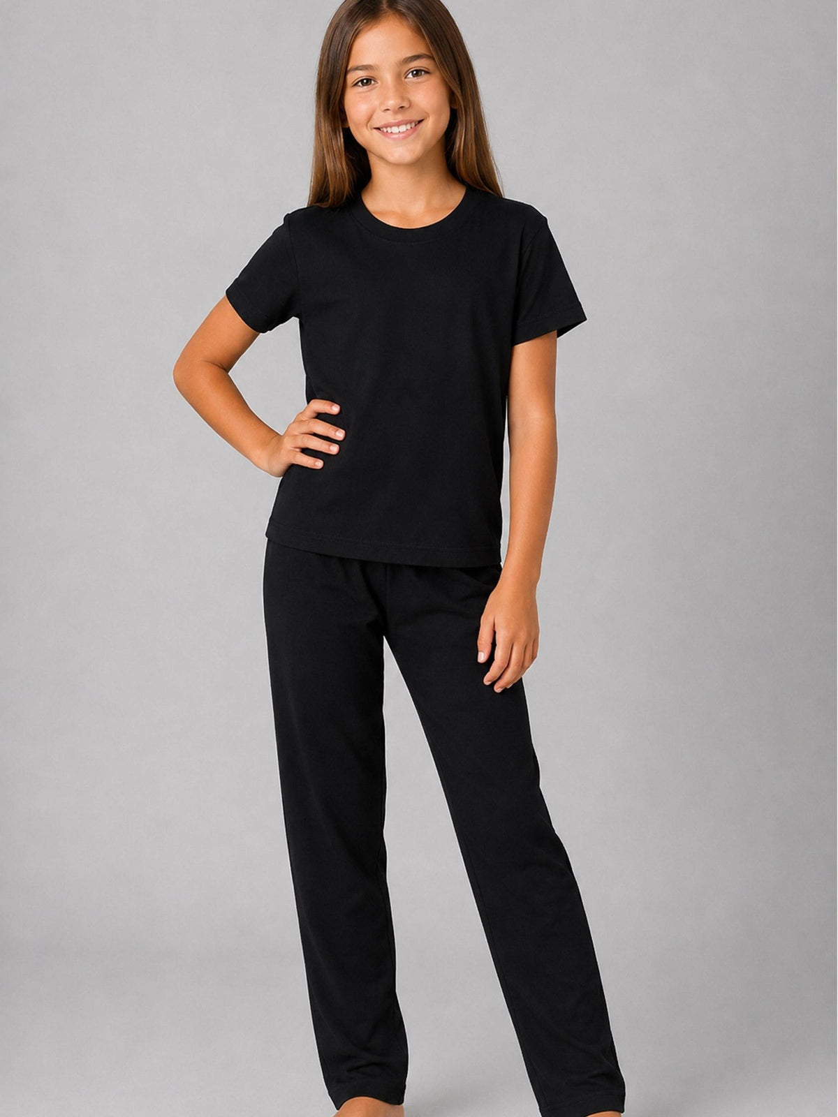 Brand Threads Black Essentials Long Leg Pyjamas Set - image 1