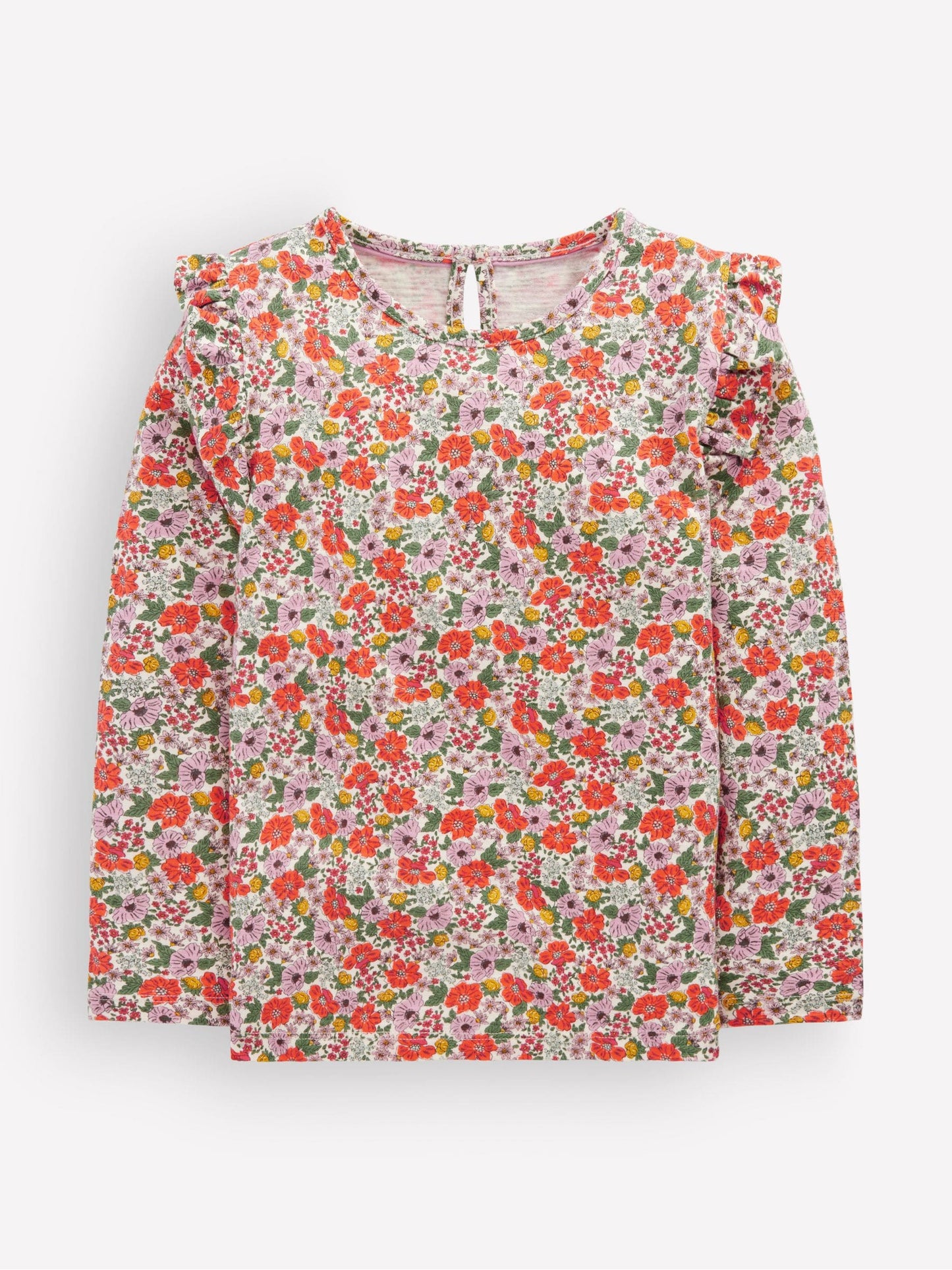 Dsiney Kidz - Boden Cream Frill Sleeve Slub Top image 1