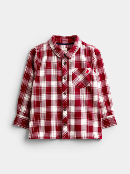 JoJo Maman Bébé Dark Red Check Shirt & Trouser Set - image 3