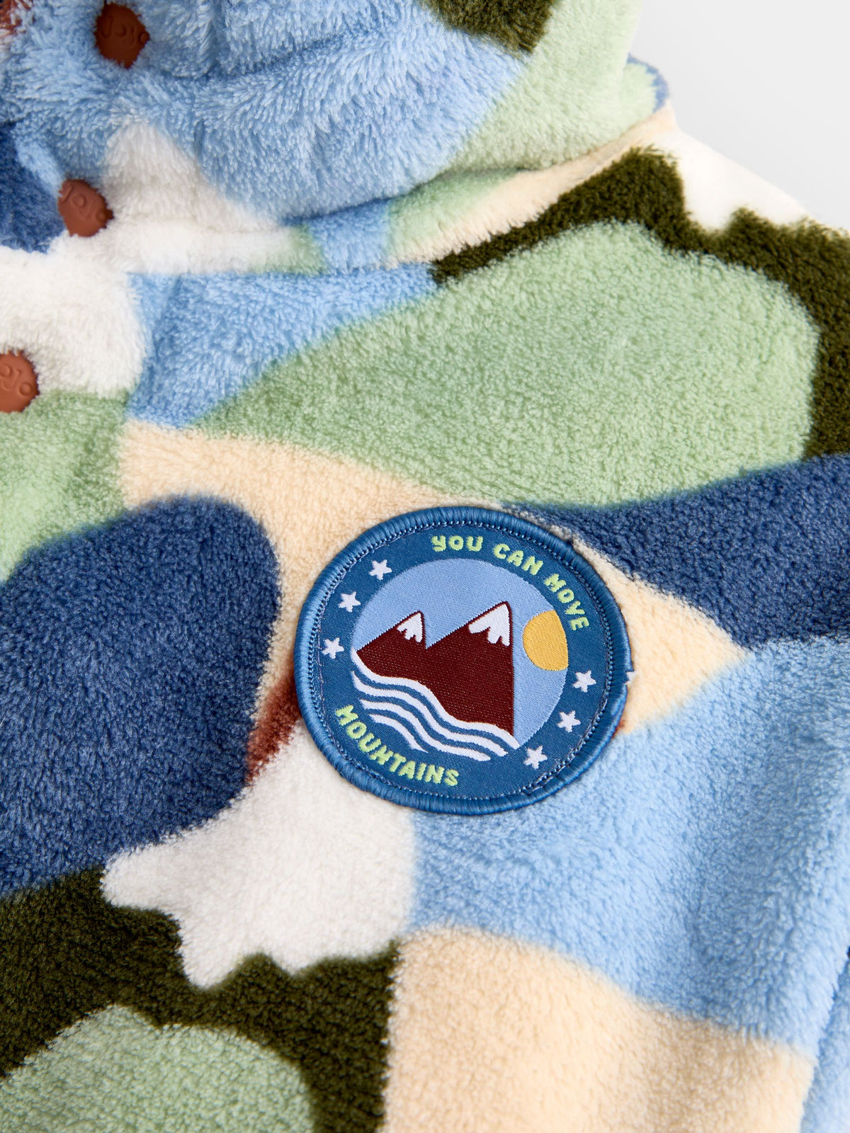 JoJo Maman Bébé Blue Abstract Mountain Borg Fleece Jacket - image 3