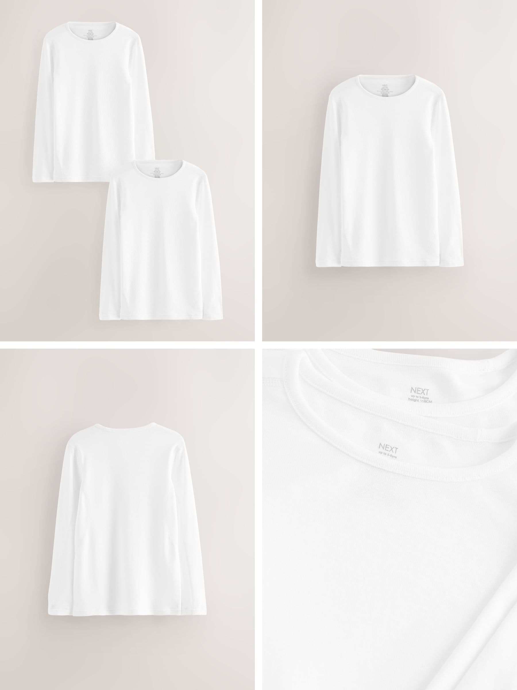 Dsiney Kidz - White Kind To Skin Long Sleeve T-Shirts 2 Pack (9mths-12yrs) image 2