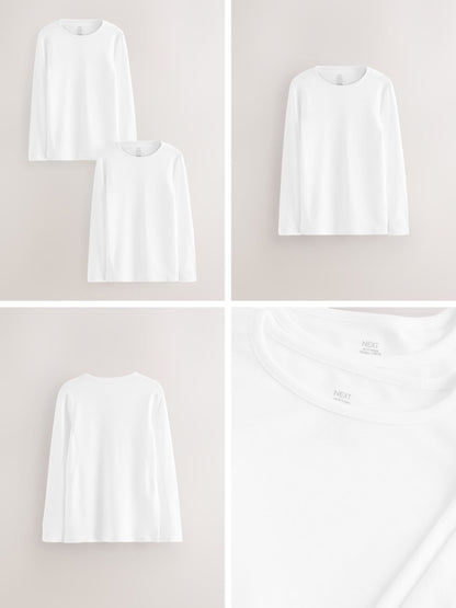 Dsiney Kidz - White Kind To Skin Long Sleeve T-Shirts 2 Pack (9mths-12yrs) image 2
