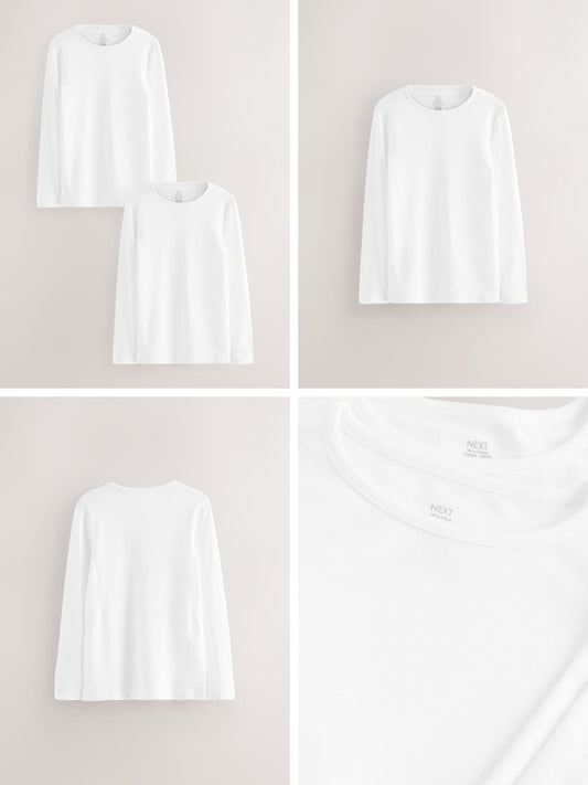 Dsiney Kidz - White Kind To Skin Long Sleeve T-Shirts 2 Pack (9mths-12yrs) image 2