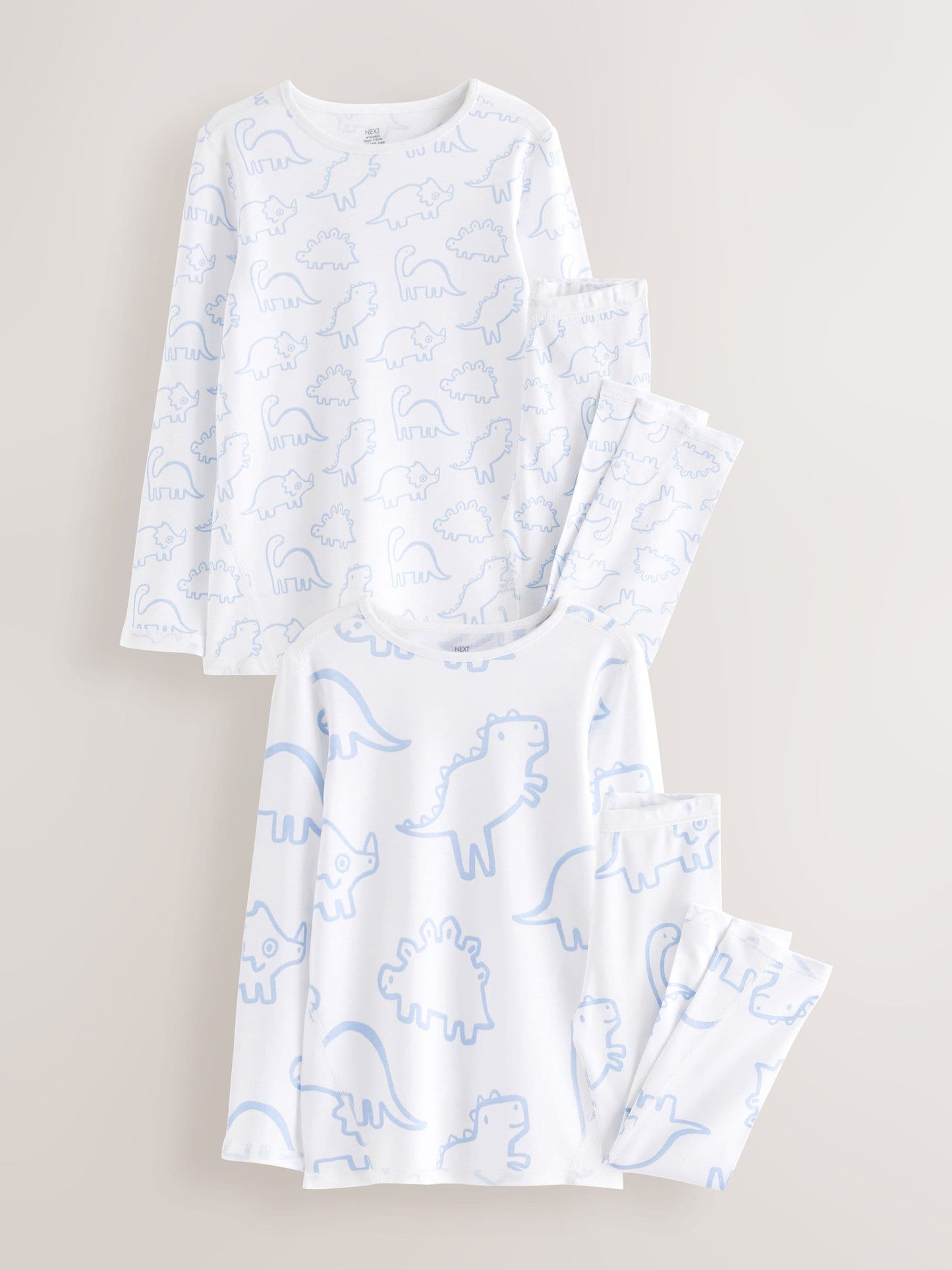 Blue Dinosaur Print Kind to Skin Pyjamas 2 Pack (9mths-12yrs) image 1