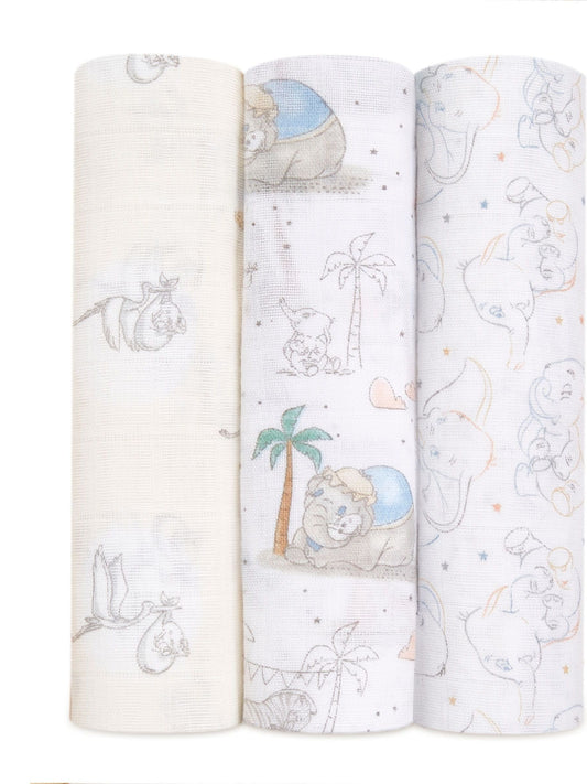 aden + anais White Large 100% Cotton Muslin Blankets 3 Pack image 1