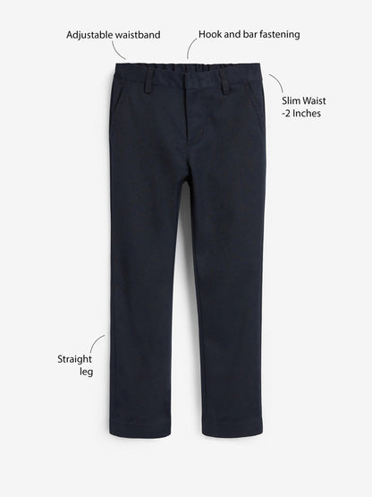 Dsiney Kidz - Navy Regular Waist Slim Leg School Formal Trousers (3-17yrs) image 5